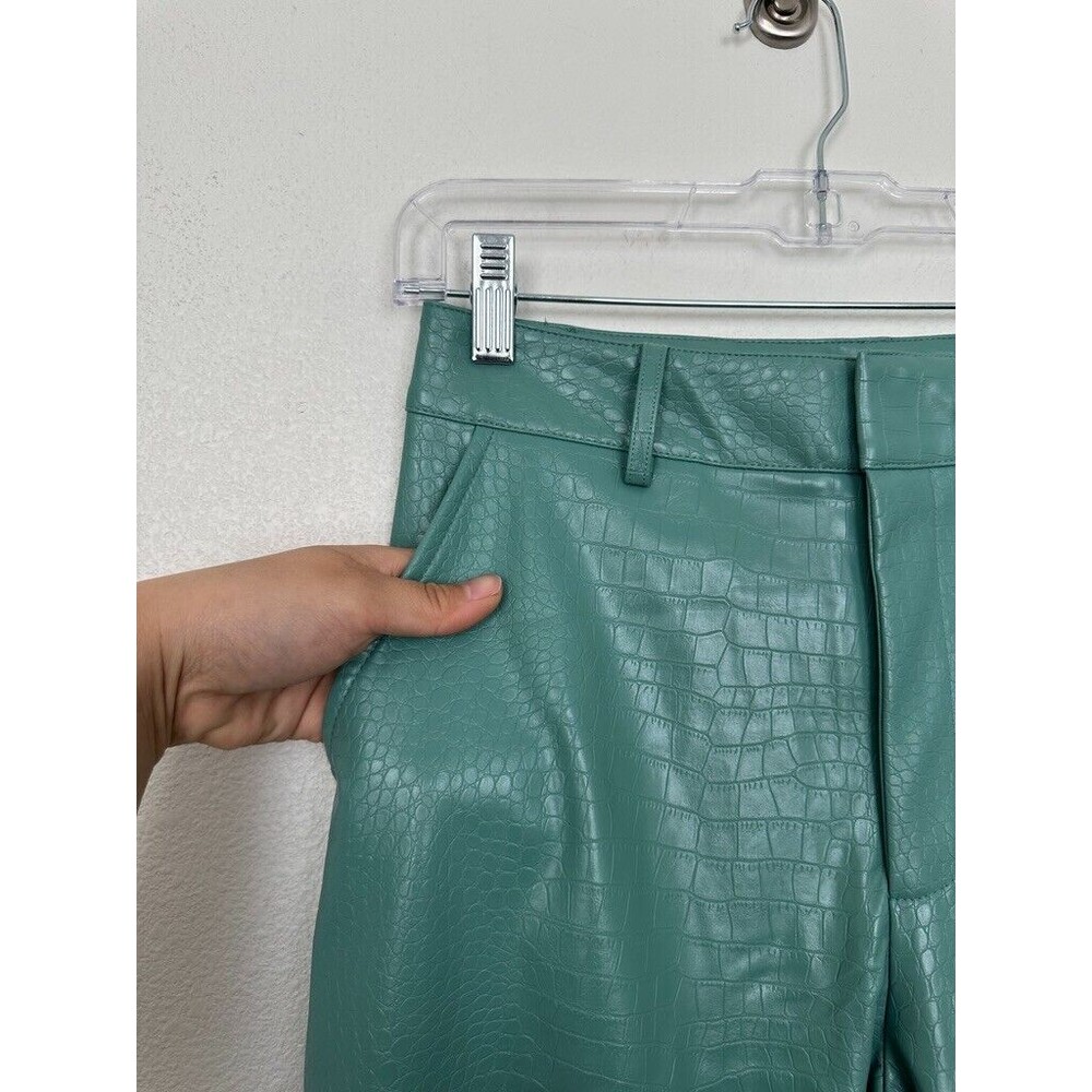 The Noli Shop Croc Pants Dark Sage Green Blue Festival Bohemian Women's 4 NEW - Picture 4 of 11